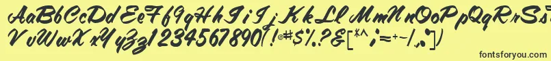 Tracytracy68Regular Font – Black Fonts on Yellow Background
