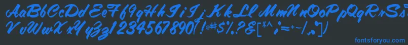 Tracytracy68Regular Font – Blue Fonts on Black Background