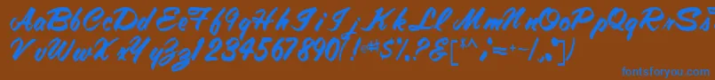Tracytracy68Regular Font – Blue Fonts on Brown Background