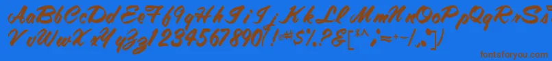 Tracytracy68Regular Font – Brown Fonts on Blue Background