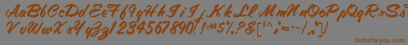 Tracytracy68Regular Font – Brown Fonts on Gray Background