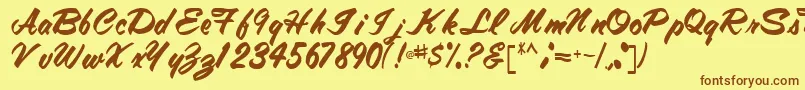 Tracytracy68Regular Font – Brown Fonts on Yellow Background