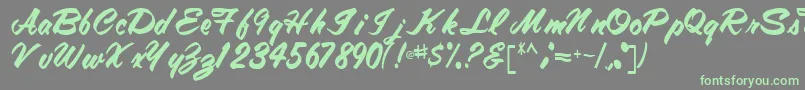 Tracytracy68Regular-Schriftart – Grüne Schriften auf grauem Hintergrund