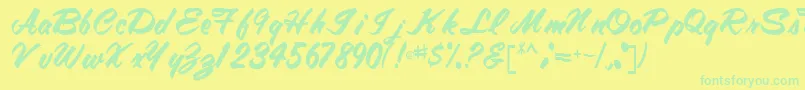 Saiba mais sobre a fonte Tracytracy68Regular Fonte Tracytracy68Regular – fontes verdes em um fundo amarelo