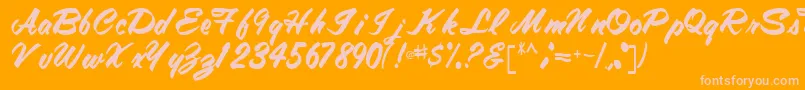 Tracytracy68Regular Font – Pink Fonts on Orange Background