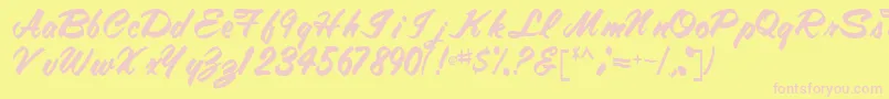 Tracytracy68Regular Font – Pink Fonts on Yellow Background