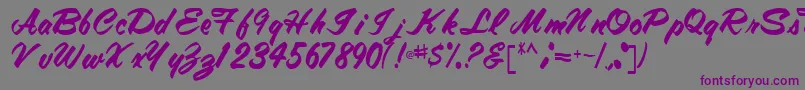 Tracytracy68Regular Font – Purple Fonts on Gray Background