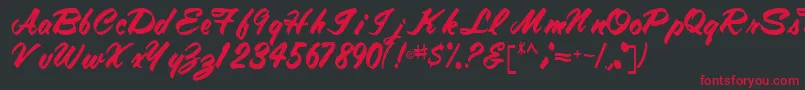 Tracytracy68Regular Font – Red Fonts on Black Background