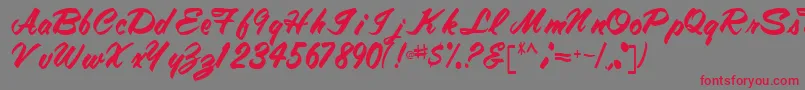 Tracytracy68Regular-Schriftart – Rote Schriften auf grauem Hintergrund