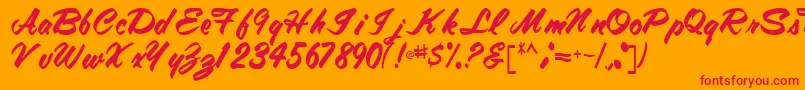 Tracytracy68Regular Font – Red Fonts on Orange Background