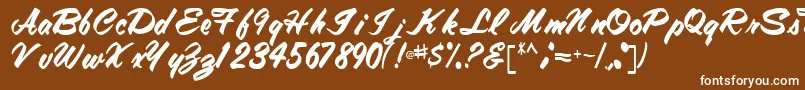 Шрифт Tracytracy68Regular – белые шрифты на коричневом фоне