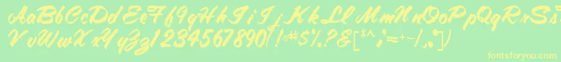 Tracytracy68Regular Font – Yellow Fonts on Green Background