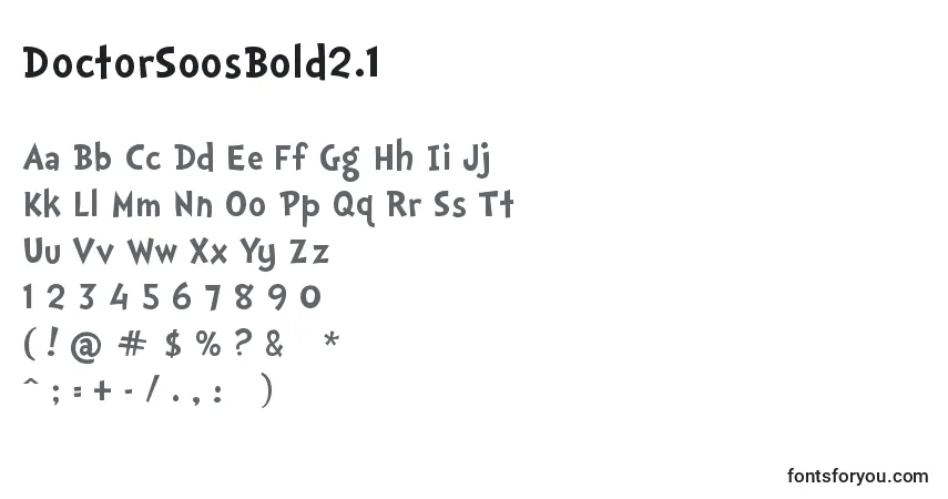 Czcionka DoctorSoosBold2.1 – alfabet, cyfry, specjalne znaki