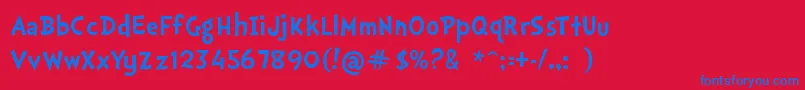DoctorSoosBold2.1-fontti – siniset fontit punaisella taustalla