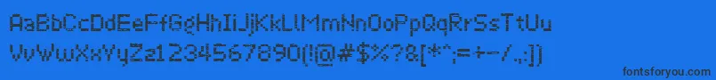 フォントVirus43 – 黒い文字の青い背景