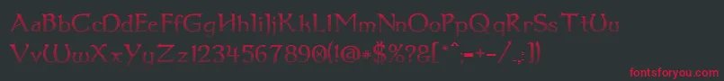 Dumbledor1CutUp Font – Red Fonts on Black Background