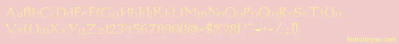 Dumbledor1CutUp Font – Yellow Fonts on Pink Background