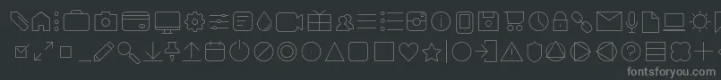 Fonte AristotelicaIconsThinTrial – fontes cinzas em um fundo preto