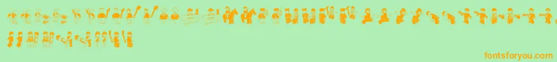 LegoSystem Font – Orange Fonts on Green Background