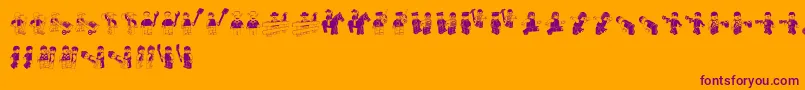 LegoSystem Font – Purple Fonts on Orange Background