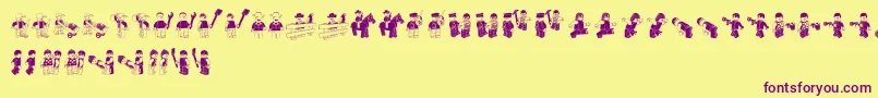 LegoSystem Font – Purple Fonts on Yellow Background