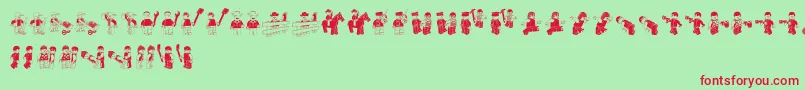 LegoSystem Font – Red Fonts on Green Background