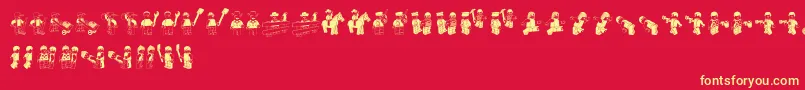 LegoSystem Font – Yellow Fonts on Red Background