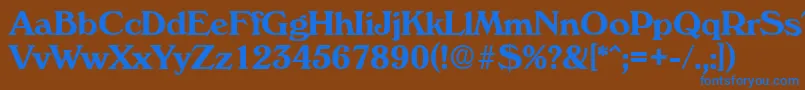 VeronaSerialBoldDb-Schriftart – Blaue Schriften auf braunem Hintergrund