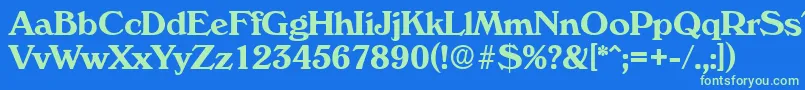 VeronaSerialBoldDb Font – Green Fonts on Blue Background