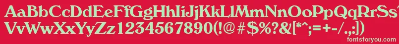 VeronaSerialBoldDb Font – Green Fonts on Red Background