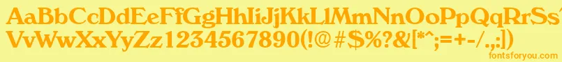 VeronaSerialBoldDb Font – Orange Fonts on Yellow Background