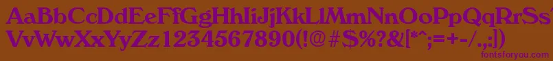 VeronaSerialBoldDb Font – Purple Fonts on Brown Background