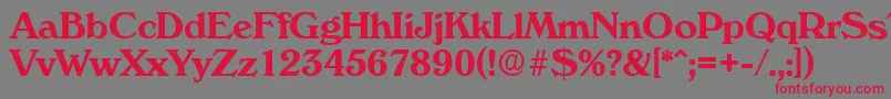 フォントVeronaSerialBoldDb – 赤い文字の灰色の背景