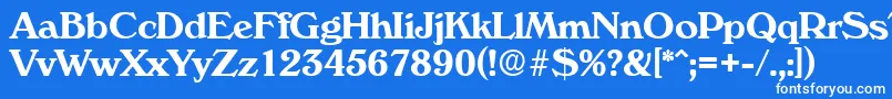 フォントVeronaSerialBoldDb – 青い背景に白い文字