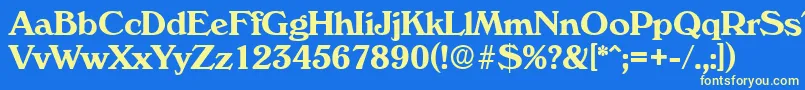 VeronaSerialBoldDb Font – Yellow Fonts on Blue Background