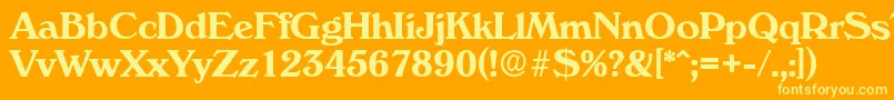 VeronaSerialBoldDb Font – Yellow Fonts on Orange Background