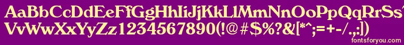 VeronaSerialBoldDb Font – Yellow Fonts on Purple Background