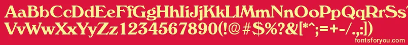 VeronaSerialBoldDb Font – Yellow Fonts on Red Background