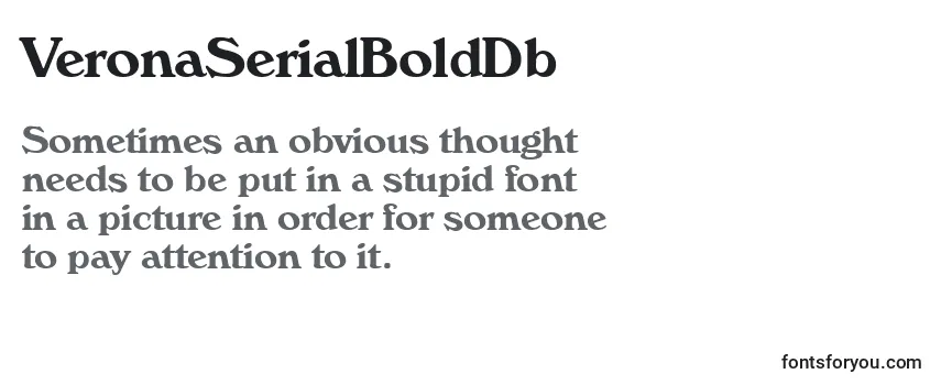 Review of the VeronaSerialBoldDb Font