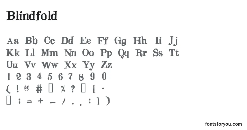 A fonte Blindfold – alfabeto, números, caracteres especiais