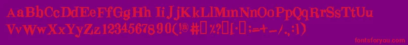 Blindfold Font – Red Fonts on Purple Background