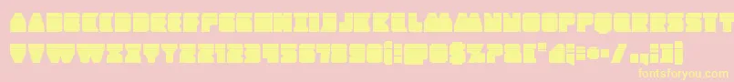 Contourofdutylaser-Schriftart – Gelbe Schriften auf rosa Hintergrund