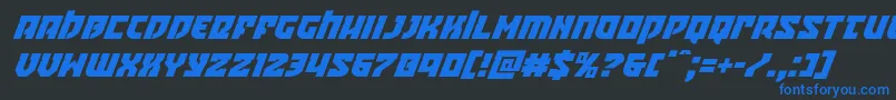 Crazyivansuperital Font – Blue Fonts on Black Background