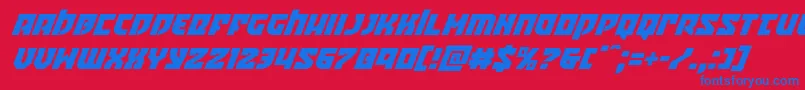 Crazyivansuperital Font – Blue Fonts on Red Background