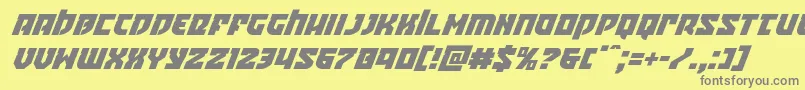 Crazyivansuperital Font – Gray Fonts on Yellow Background