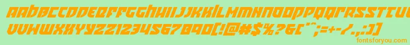 Crazyivansuperital Font – Orange Fonts on Green Background