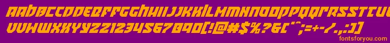 Crazyivansuperital Font – Orange Fonts on Purple Background