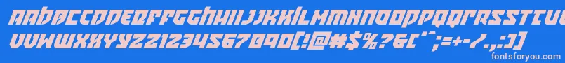 Crazyivansuperital Font – Pink Fonts on Blue Background
