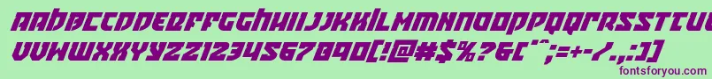 Crazyivansuperital Font – Purple Fonts on Green Background