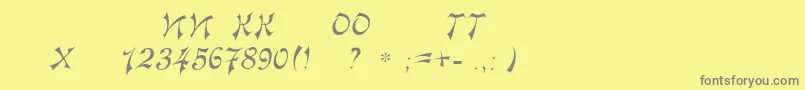 Tokio Font – Gray Fonts on Yellow Background